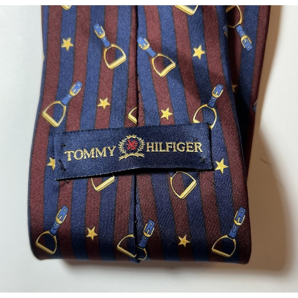 Tommy Hilfiger Equestrian Stirrup Silk Neck Tie, 59"L, 4"W - Picture 2 of 2